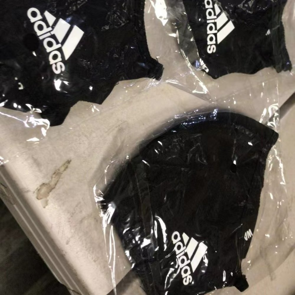 ADIDAS LOGO FACE MASK . BLACK WHITE  3 PACK